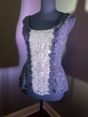 Romantic Cowgirl Crochet Floral Lace Peplum Top
